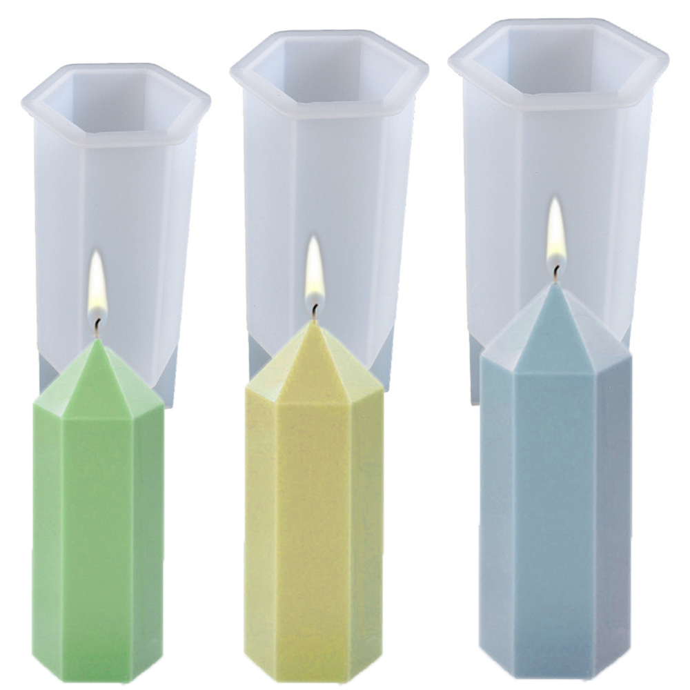 Candle Making At Home - 六角形のシリコンキャンドルモールド,樹脂石鹸型,日曜大工,キャンドル作成用石膏,ツール,アクセサリーキット,家の装飾,3D