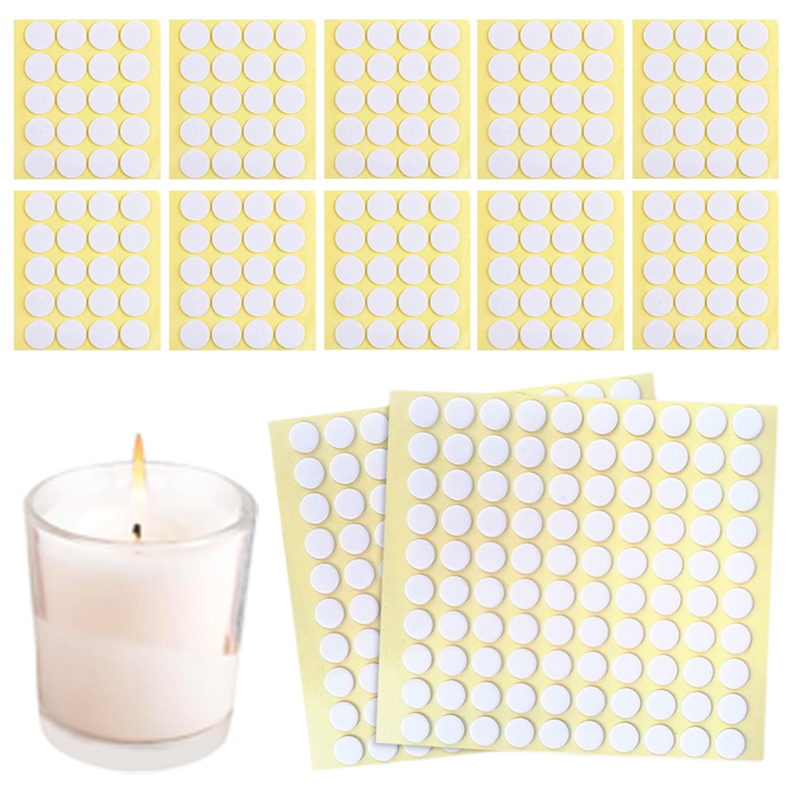 Candle Making At Home - 400 個/100 個キャンドル芯ステッカー透明アクリル耐熱両面ステッカーキャンドル作成キット DIY ツール