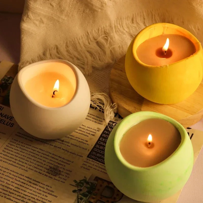 Kraft Box Candle - 1-2個 DIY アーク型キャンドルジャー シリコンモールド 多肉植物用 花瓶