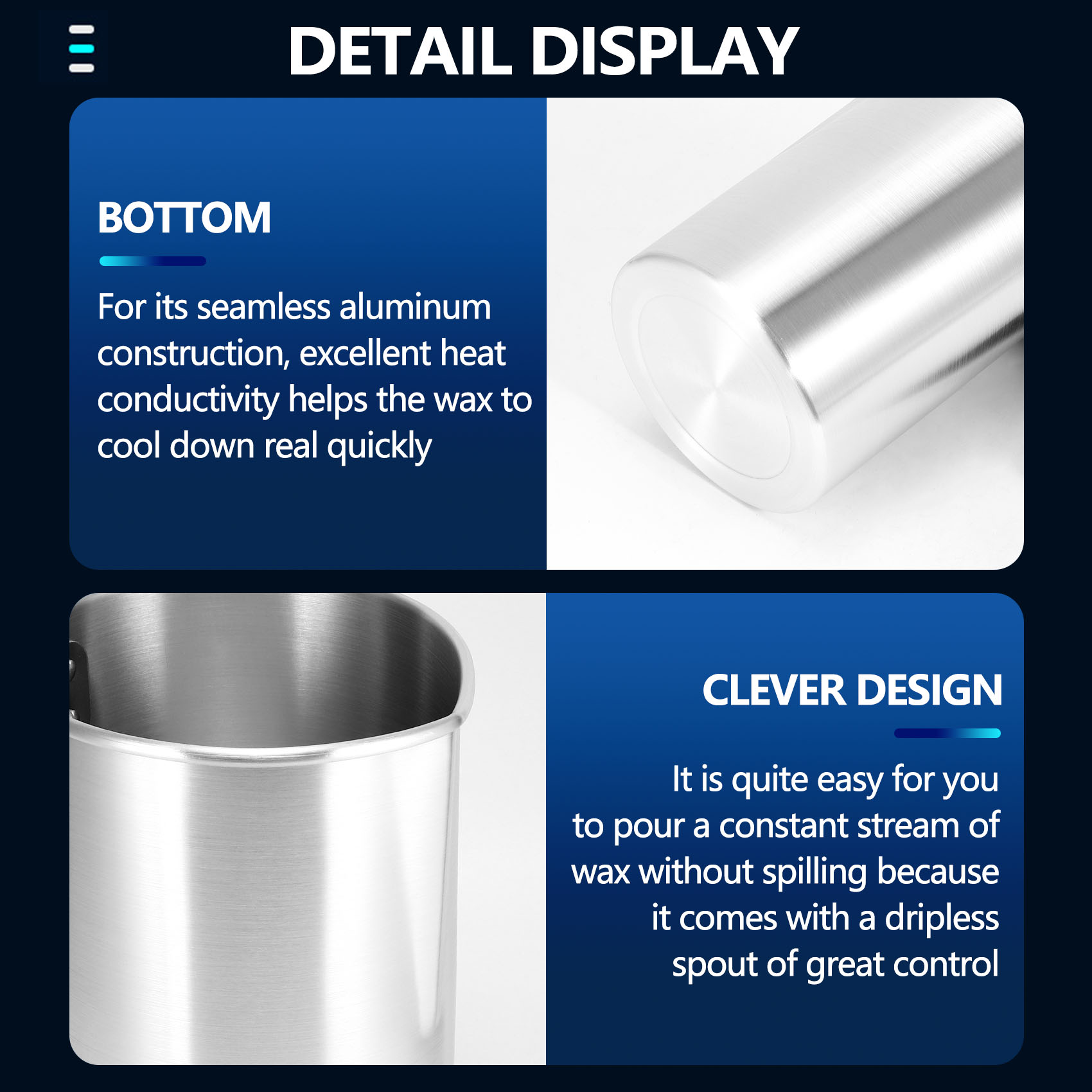Pour Pot Aluminum - THIVN-4ポンドキャンドル製造用ポーリングポット、アルミニウム製キャンドル製造用ピッチャー、滴り落ちない注ぎ口付きワックス溶解ポット