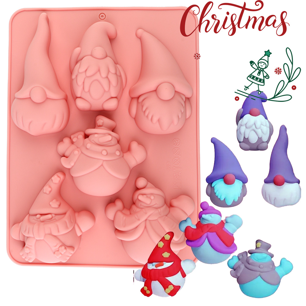 6つの空洞を持つクリスマスノームケーキチョコレートシリコン製 - Candle Making At Home のレビューと価格