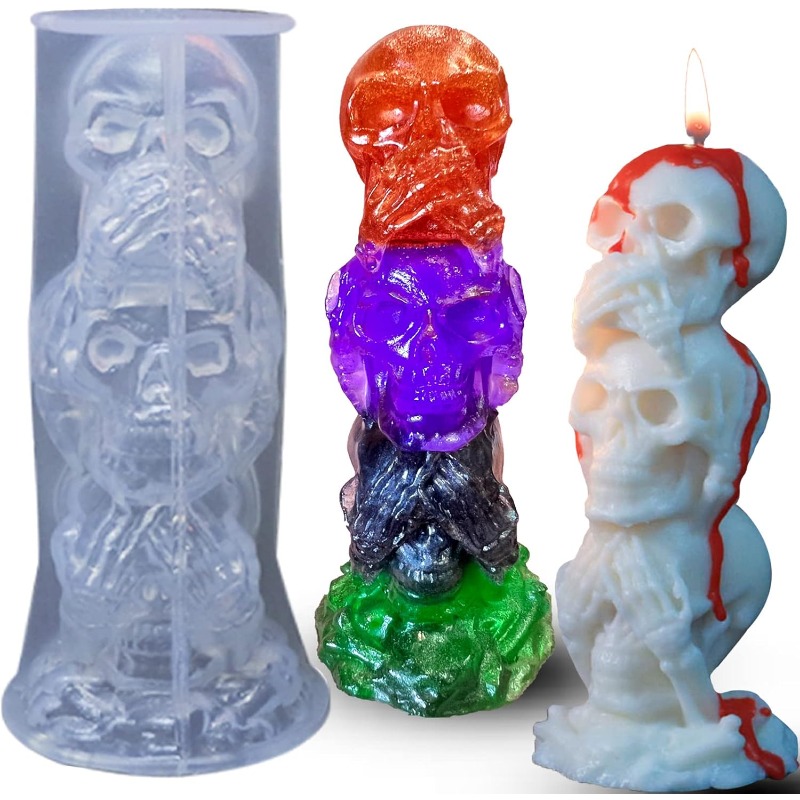 シリコンモールド 2026 ハロウィン スカル 3D ローズ - Candle Making Event のレビューと価格