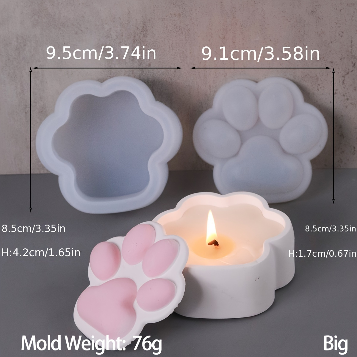 猫の爪型収納ボックスシリコンモールドDIY蓋付きキャンドルジ - Kraft Box Candle のレビューと価格
