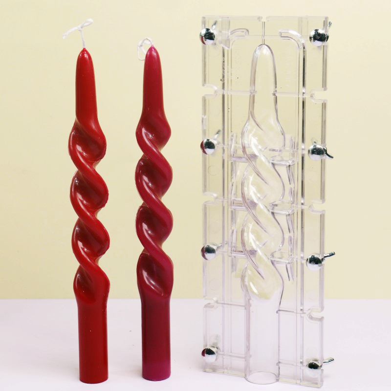 ツイストストライプコラムアクリルキャンドルモールド簡単脱型ス - Candle Making At Home のレビューと価格