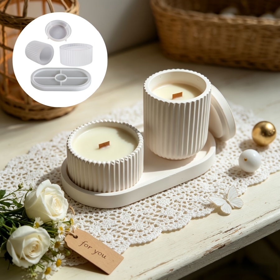 シリコンモールドセット、4つのストライプ入り収納ボックス、ス - Kraft Box Candle のレビューと価格