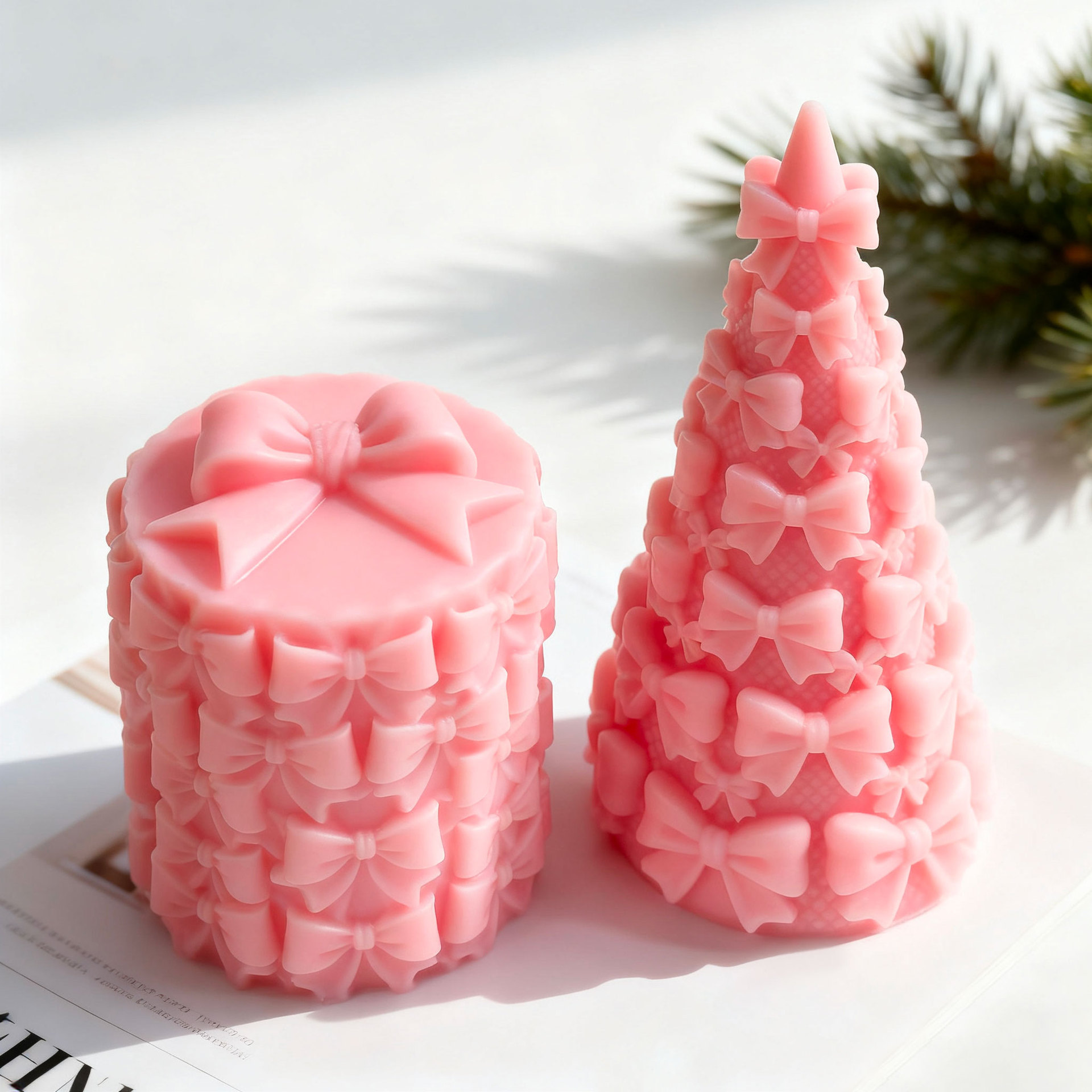 3D 蝶ネクタイ クリスマスツリー ギフトボックス シリコー - Kraft Box Candle のレビューと価格