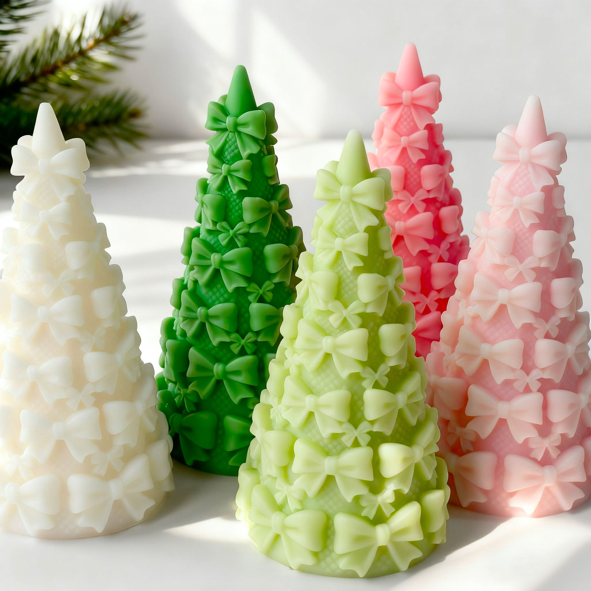 3D 蝶ネクタイ クリスマスツリー ギフトボックス シリコー - Kraft Box Candle のレビューと価格