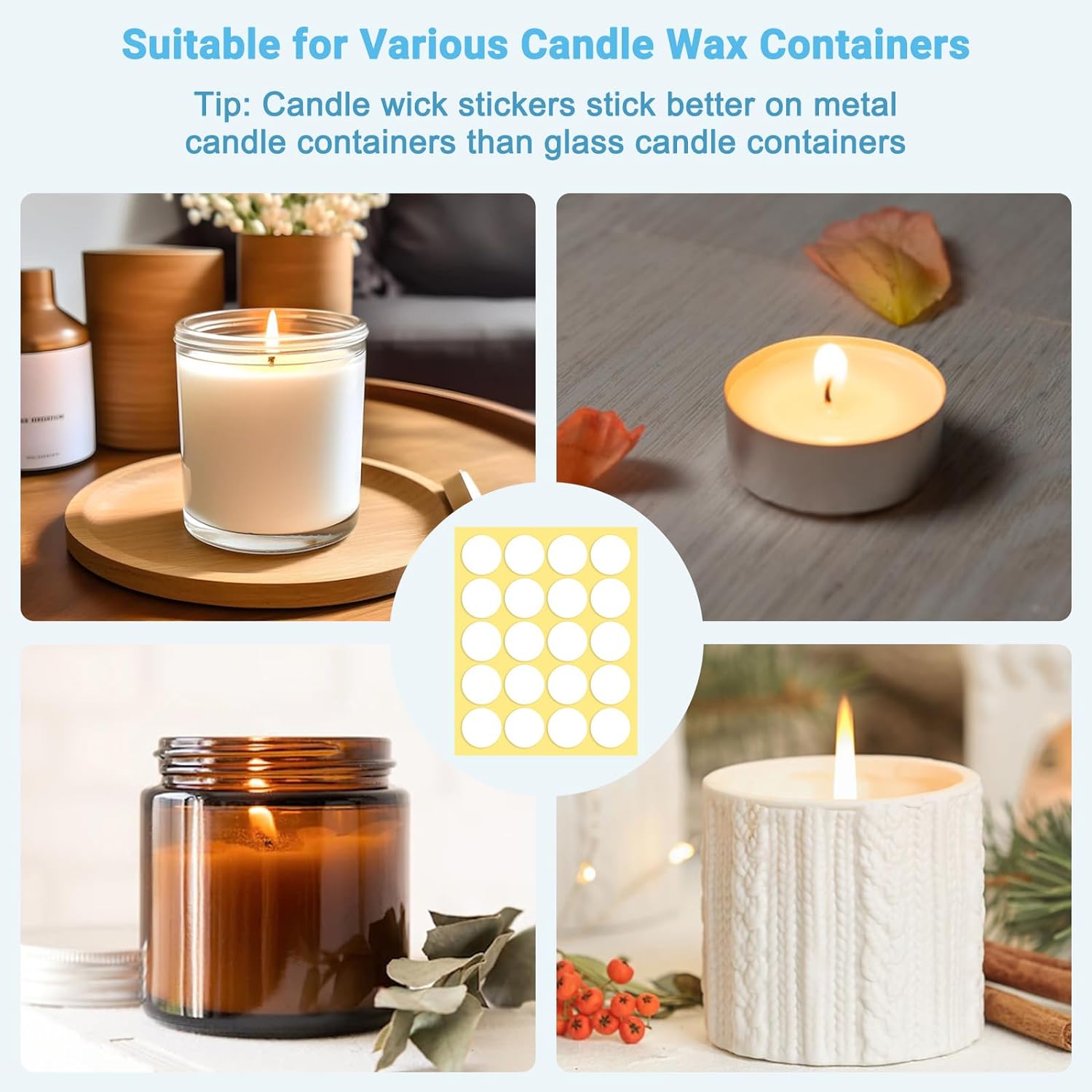 400 個/100 個キャンドル芯ステッカー透明アクリル耐熱 - Candle Making At Home のレビューと価格
