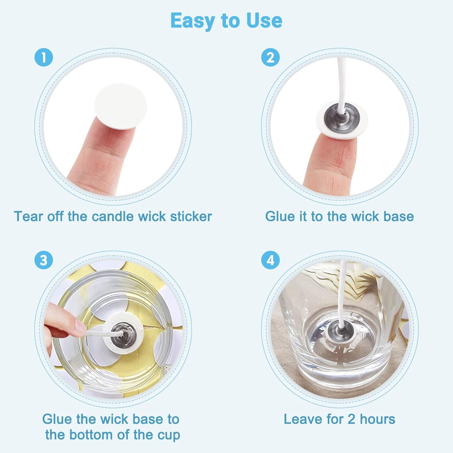 400 個/100 個キャンドル芯ステッカー透明アクリル耐熱 - Candle Making At Home のレビューと価格