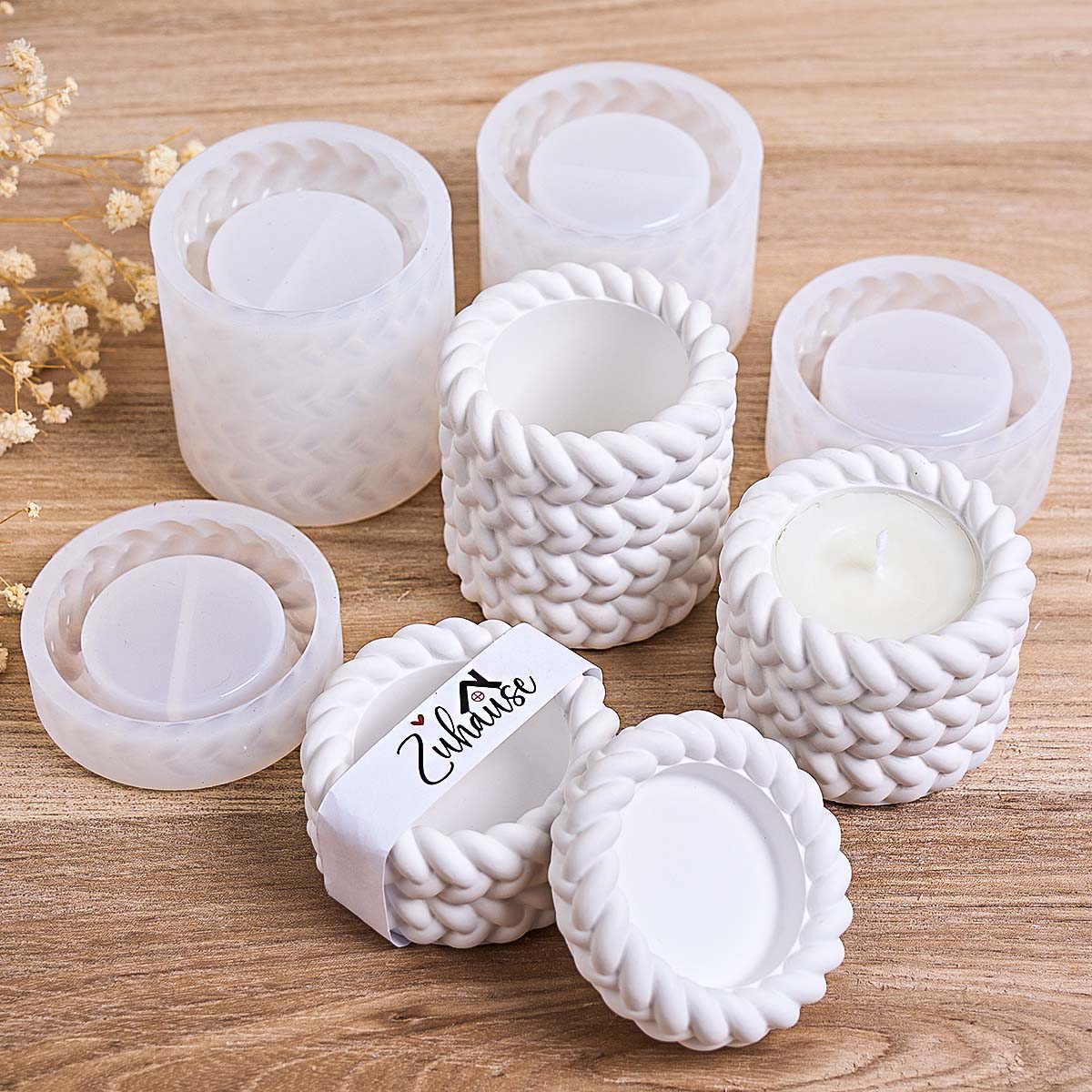 織りキャンドルジャー型シリコンモールドDIY丸型コンクリート - Kraft Box Candle のレビューと価格