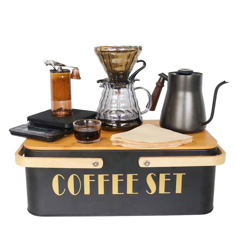 ポータブルコーヒーメーカーセット、セラミック製手動抽出ポット - Pour Pot Aluminum のレビューと価格