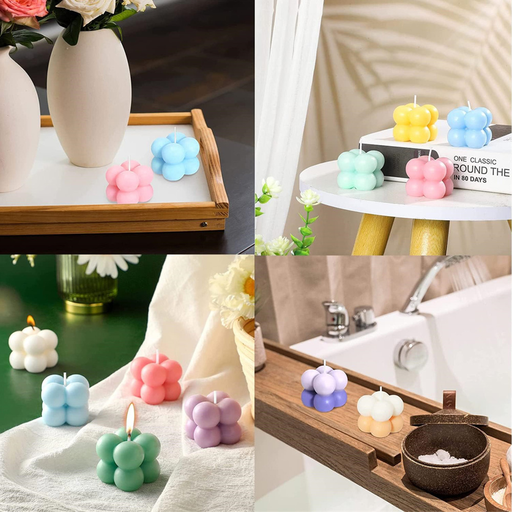 3Dバブルキューブシリコンキャンドルモールドセット、幾何学模 - Candle Making At Home のレビューと価格